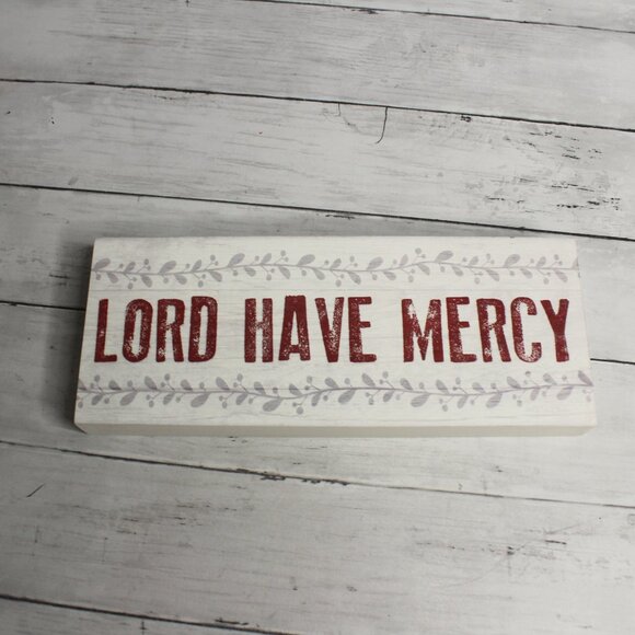 Kate Ward Thacker Lord Have Mercy Southern Wall Sign Wooden Religious Plaque - Picture 2 of 4